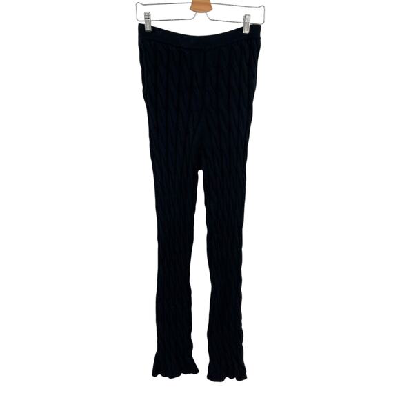 Reuben Oliver Cable Knit Pants Pull-On Cotton Sweater Black Size Small - Picture 2 of 12